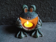 Present - frog candlestick